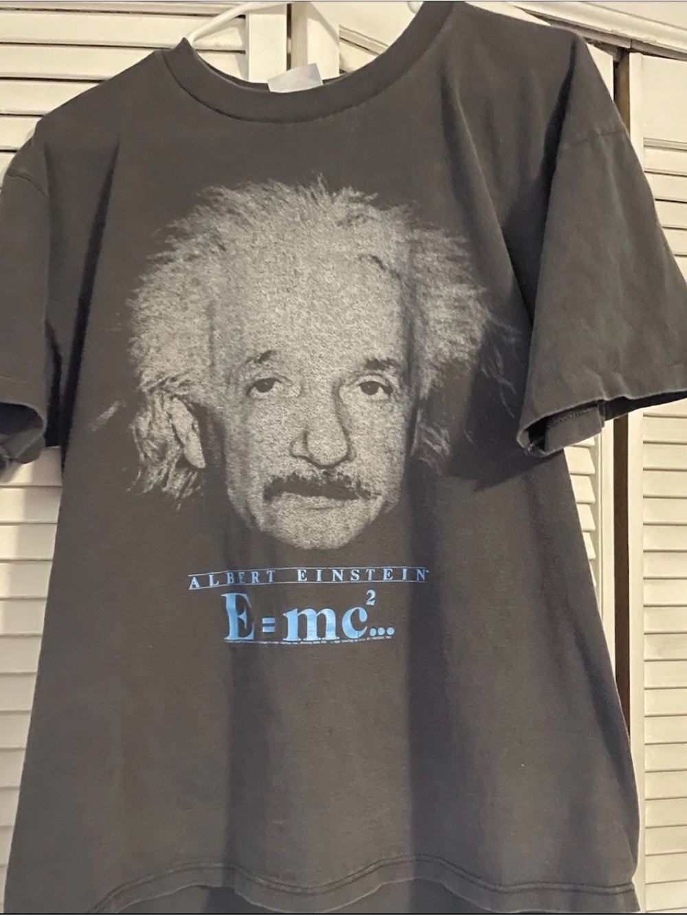Vintage 90s Albert Einstein Big Face Graphic T-Shirt L Single Stitch E=mc²